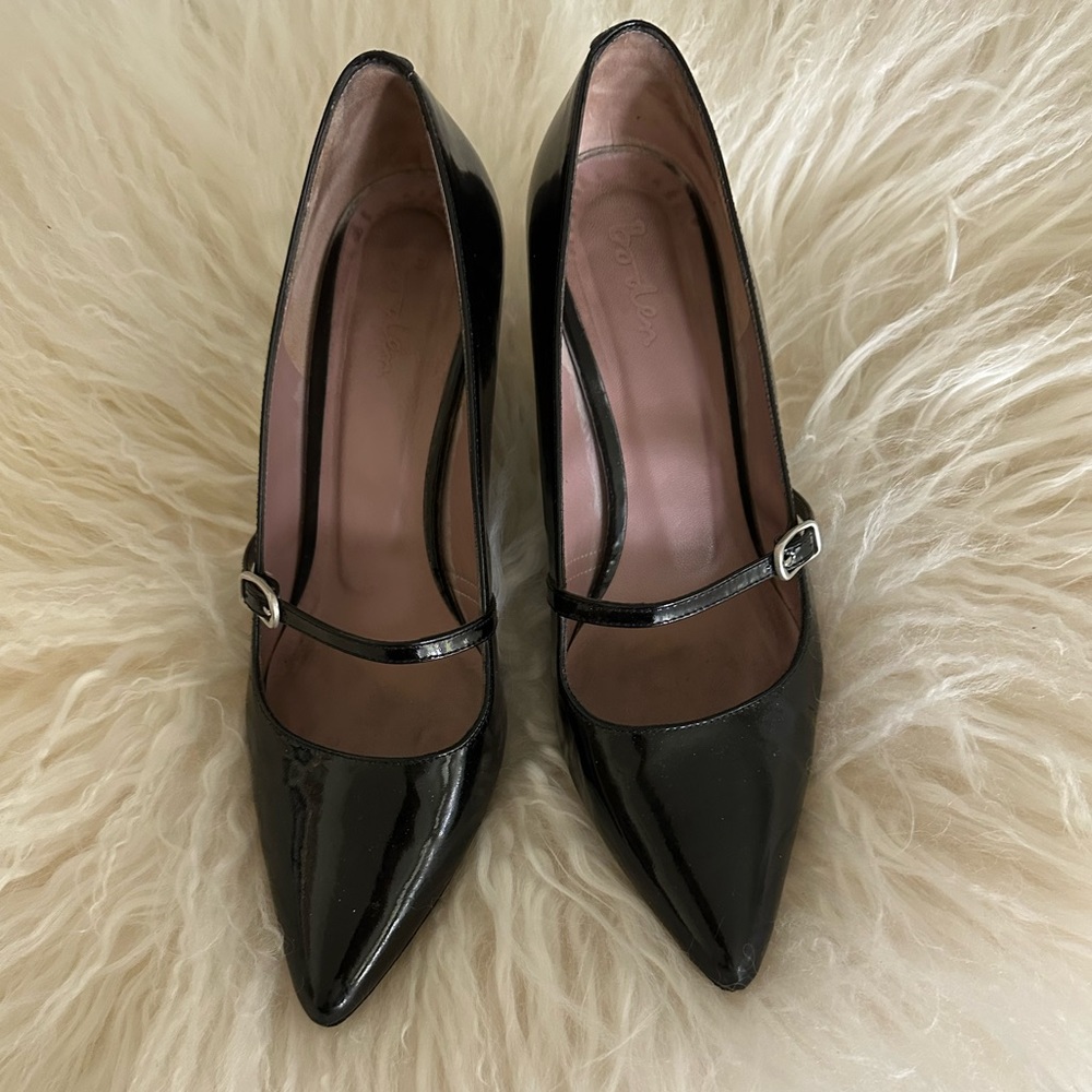 BODEN Black Patent Leather Heels. Made in SPAIN. Women’s Size 8.